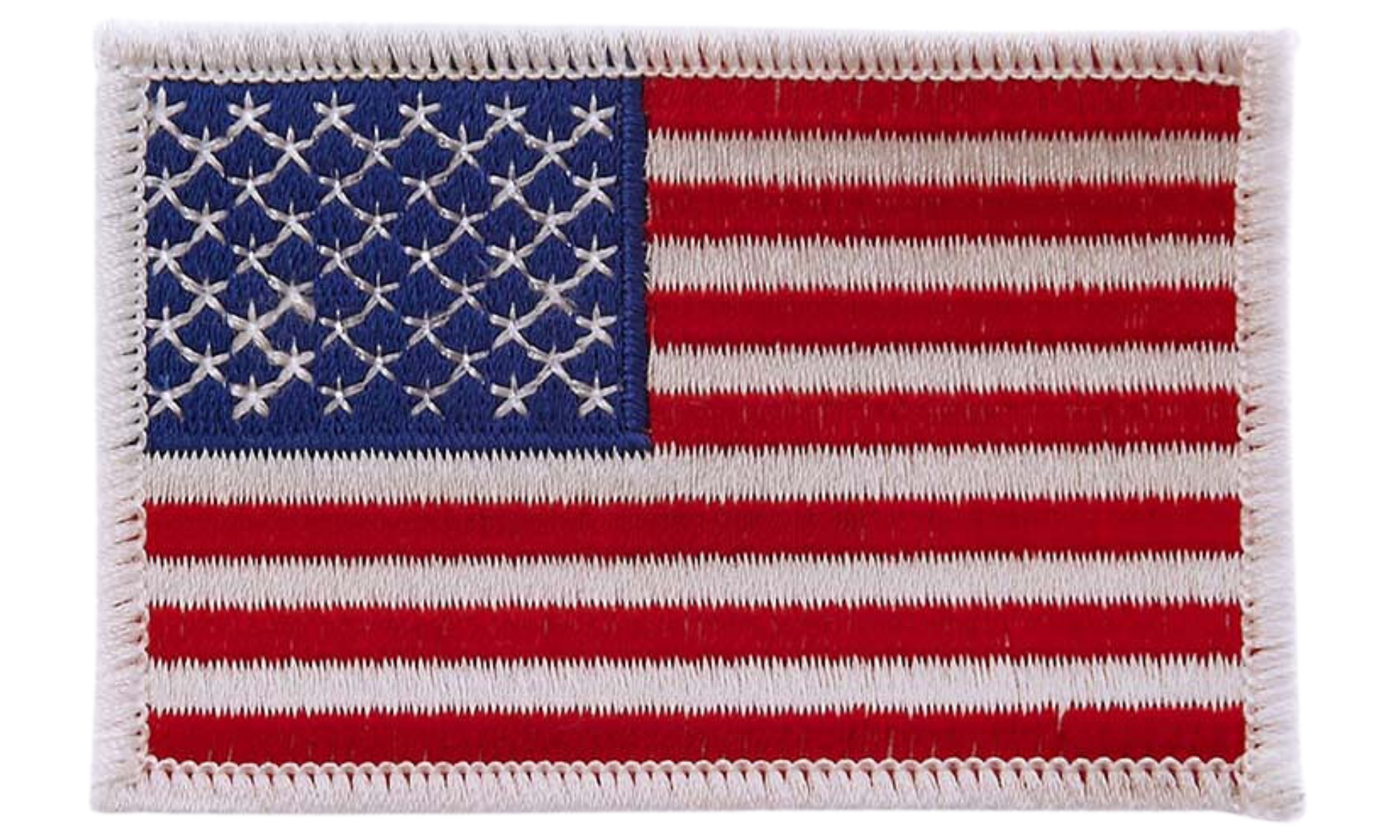 US Flag Patch White Border